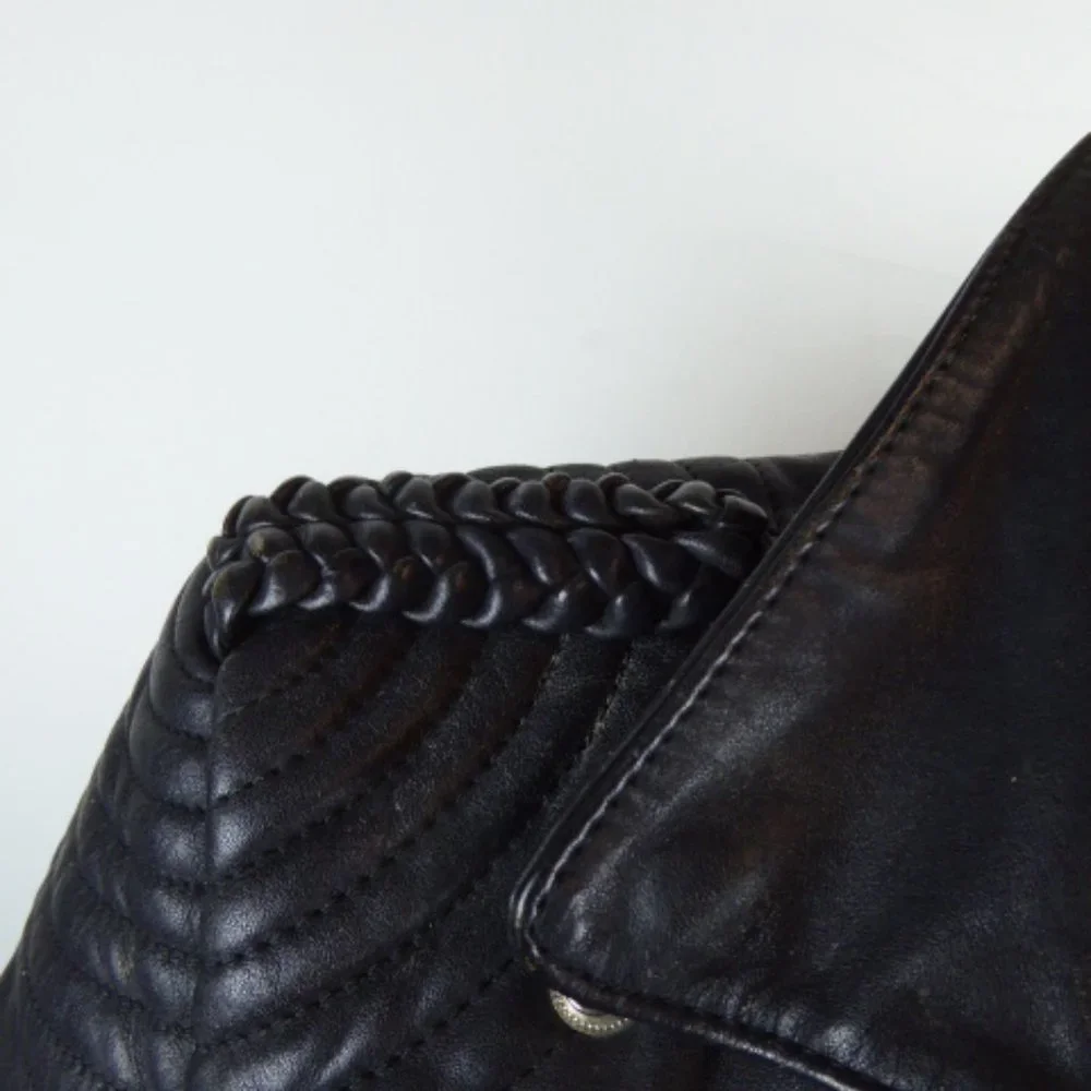 Hein Gericke HARLEY DAVIDSON MOTO LEATHER JACKET braided epaulets vintage 40 M